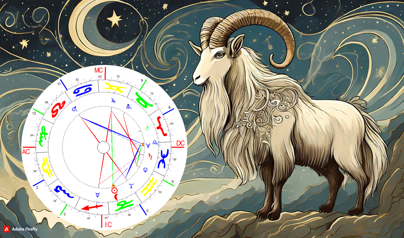 Steinbock Neumond 2024-25 Bild mit Radix