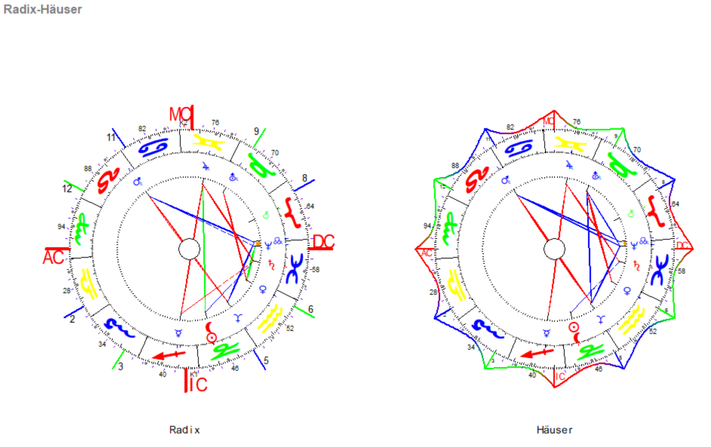 Steinbock Neumond 2024 25 Radix und Haeuser Grafiken